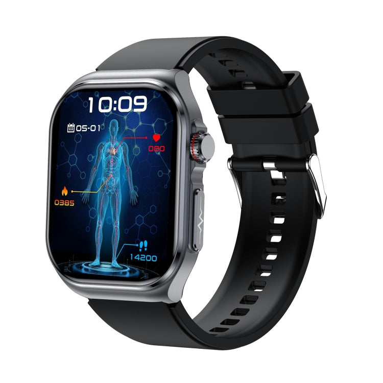 ET585 2.04 inch Silicone Strap IP68 Waterproof Smart Watch, Support ECG / Blood Composition Measurement(Black) - Smart Watches by PMC Jewellery | Online Shopping South Africa | PMC Jewellery | Buy Now Pay Later Mobicred