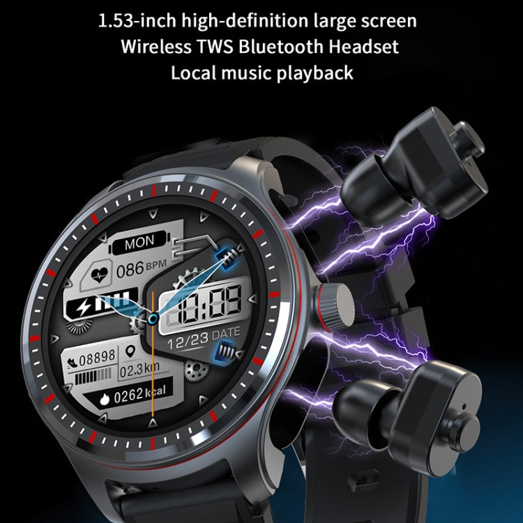 LC19 1.53 inch 2 in 1 Bluetooth Earphone IP67 Waterproof Smart Watch, Support Sleep Monitoring(Black) - Smart Watches by PMC TechLife | Online Shopping South Africa | PMC TechLife | Buy Now Pay Later Mobicred