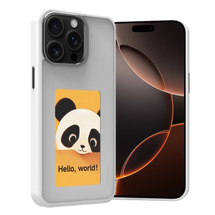 For iPhone 16 Pro Four-Color E-ink Screen NFC DIY Phone Case(White) - iPhone 16 Pro Cases by PMC Jewellery | Online Shopping South Africa | PMC Jewellery | Buy Now Pay Later Mobicred