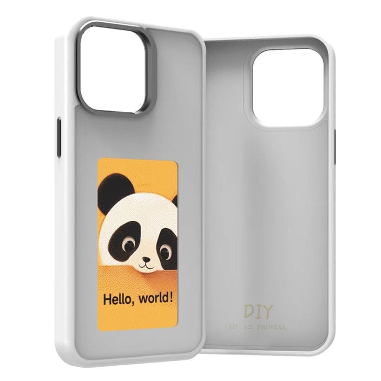 For iPhone 16 Pro Four-Color E-ink Screen NFC DIY Phone Case(White) - iPhone 16 Pro Cases by PMC Jewellery | Online Shopping South Africa | PMC Jewellery | Buy Now Pay Later Mobicred