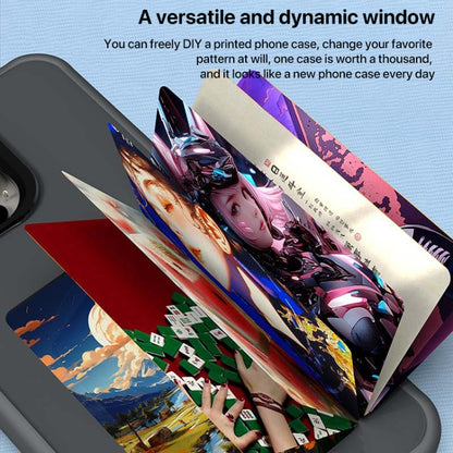 For iPhone 16 Plus Four-Color E-ink Screen NFC DIY Phone Case(Blue) - iPhone 16 Plus Cases by PMC Jewellery | Online Shopping South Africa | PMC Jewellery | Buy Now Pay Later Mobicred