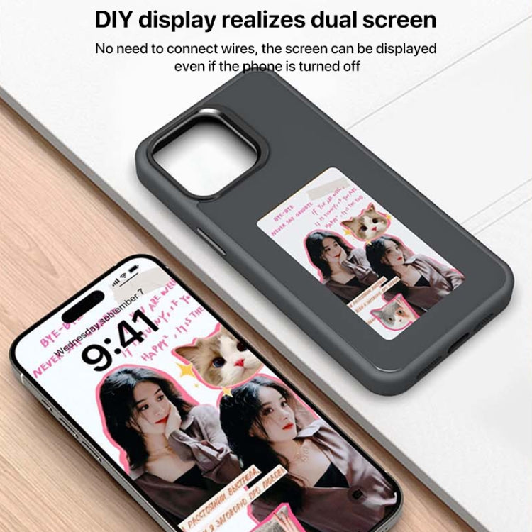 For iPhone 16 Pro Max Four-Color E-ink Screen NFC DIY Phone Case(Grey) - iPhone 16 Pro Max Cases by PMC Jewellery | Online Shopping South Africa | PMC Jewellery | Buy Now Pay Later Mobicred