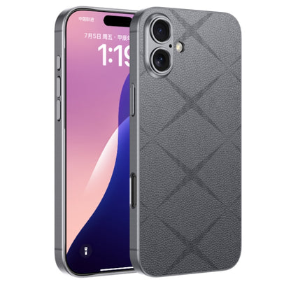 For iPhone 16 GKK Asterism Metal Paint Skin Feel Leather Full Coverage Phone Case(Mountain Gray) - iPhone 16 Cases by GKK | Online Shopping South Africa | PMC Jewellery | Buy Now Pay Later Mobicred