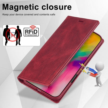 For iPhone 16 Pro Max LC.IMEEKE RFID Anti-theft Leather Phone Case(Red) - iPhone 16 Pro Max Cases by LC.IMEEKE | Online Shopping South Africa | PMC Jewellery | Buy Now Pay Later Mobicred