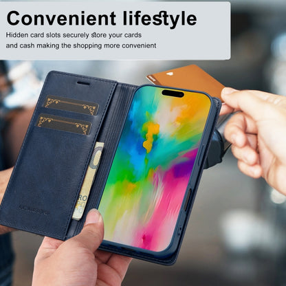 For iPhone 16 Plus LC.IMEEKE RFID Anti-theft Leather Phone Case(Blue) - iPhone 16 Plus Cases by LC.IMEEKE | Online Shopping South Africa | PMC Jewellery | Buy Now Pay Later Mobicred