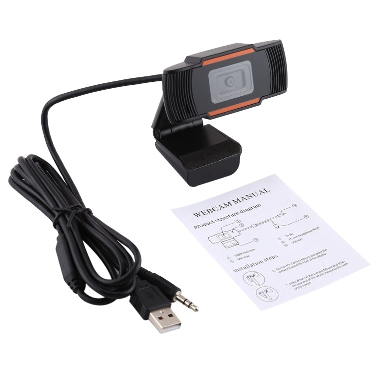 1080P 25fps HD Computer Camera Integrated Microphone USB Web Cam(Black) - HD Camera by PMC TechLife | Online Shopping South Africa | PMC TechLife | Buy Now Pay Later Mobicred