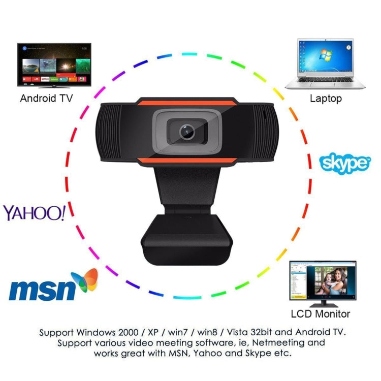 1080P 25fps HD Computer Camera Integrated Microphone USB Web Cam(Black) - HD Camera by PMC TechLife | Online Shopping South Africa | PMC TechLife | Buy Now Pay Later Mobicred