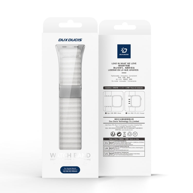 For Apple Watch Series 8 41mm DUX DUCIS YC Series Ocean Nylon Watch Band(White) - Watch Bands by DUX DUCIS | Online Shopping South Africa | PMC Jewellery | Buy Now Pay Later Mobicred