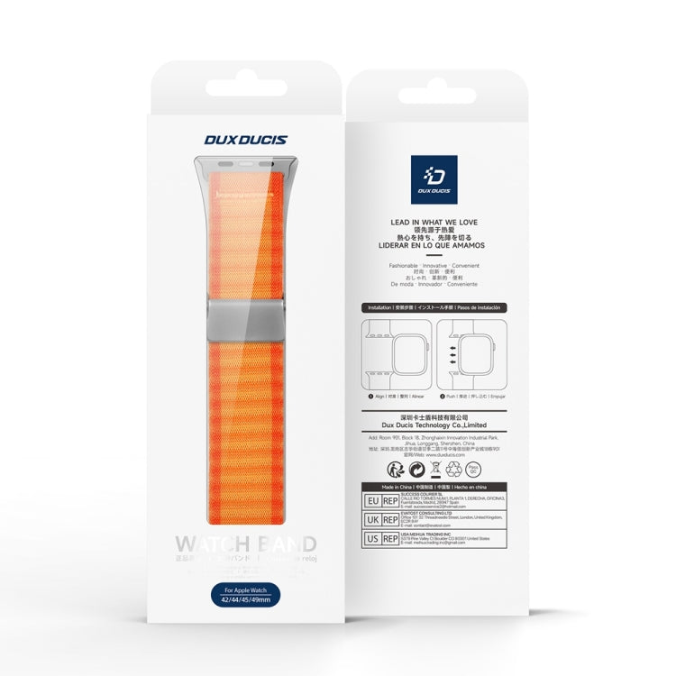 For Apple Watch SE 2022 44mm DUX DUCIS YC Series Ocean Nylon Watch Band(Orange) - Watch Bands by DUX DUCIS | Online Shopping South Africa | PMC Jewellery | Buy Now Pay Later Mobicred