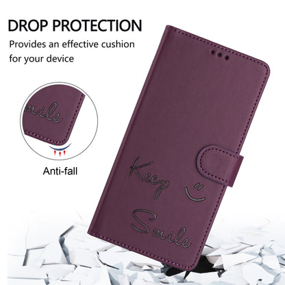 For Ulefone Note 18 Ultra 5G Smile Embossing RFID Leather Phone Case(Violet) - Ulefone Cases by PMC Jewellery | Online Shopping South Africa | PMC Jewellery | Buy Now Pay Later Mobicred