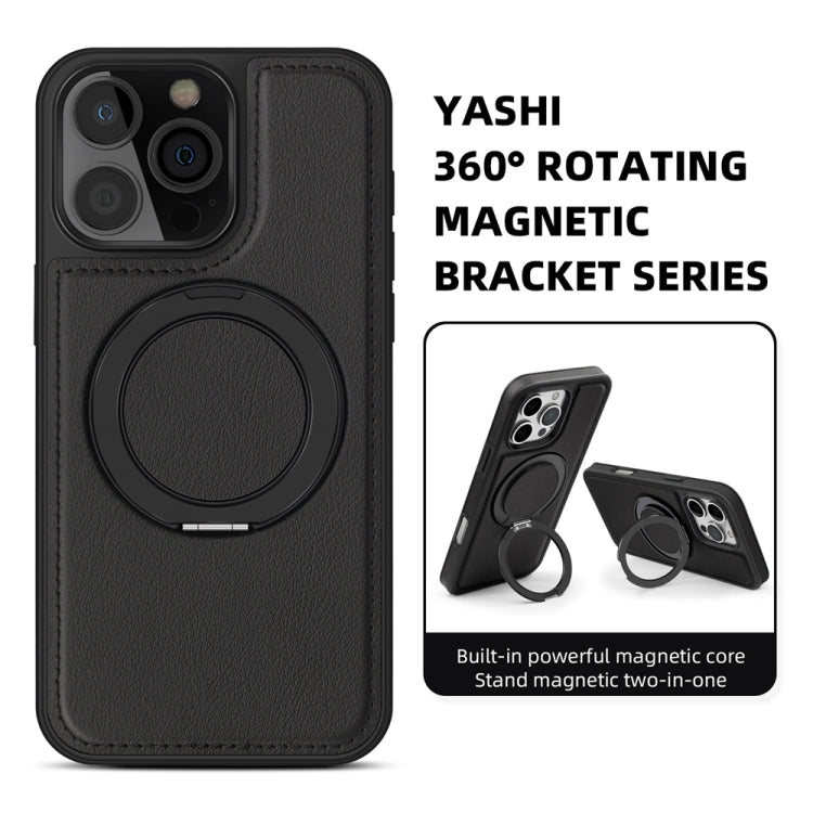 For iPhone 16 Plus Yashi 360 Degree Rotating MagSafe Holder Phone Case(Black) - iPhone 16 Plus Cases by PMC Jewellery | Online Shopping South Africa | PMC Jewellery | Buy Now Pay Later Mobicred