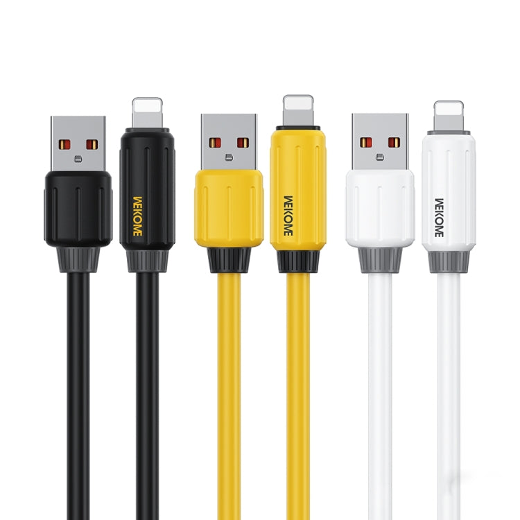 WK WDC-27i Elastic Genuine Silicone 1m 12W USB to 8 Pin Fast Charging Data Cable(Yellow) - Normal Style Cable by WK | Online Shopping South Africa | PMC Jewellery | Buy Now Pay Later Mobicred