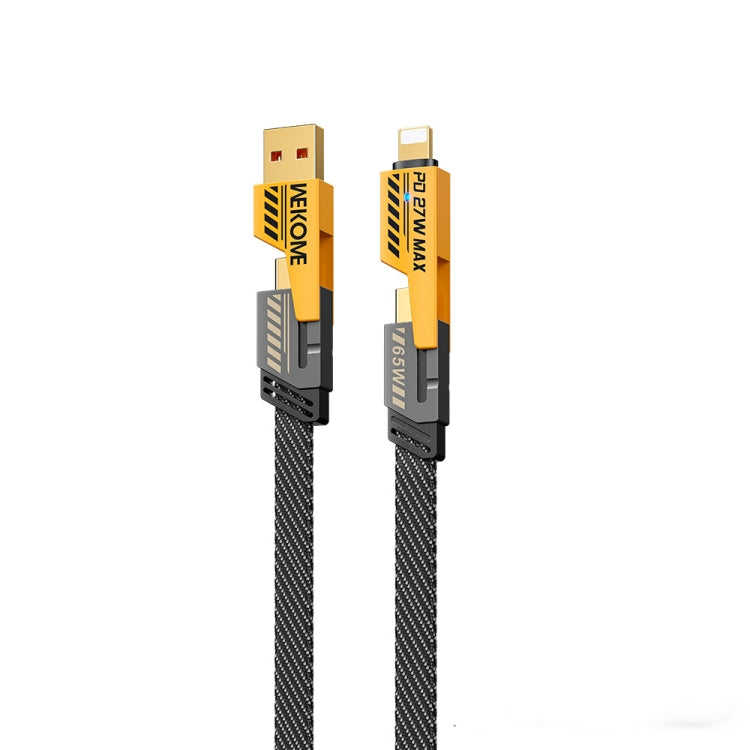 WK WDC-25 1.2m 65W USB / Type-C to Type-C / 8 Pin Converible Fast Charging Data Cable(Yellow) - Multifunction Cable by WK | Online Shopping South Africa | PMC Jewellery | Buy Now Pay Later Mobicred