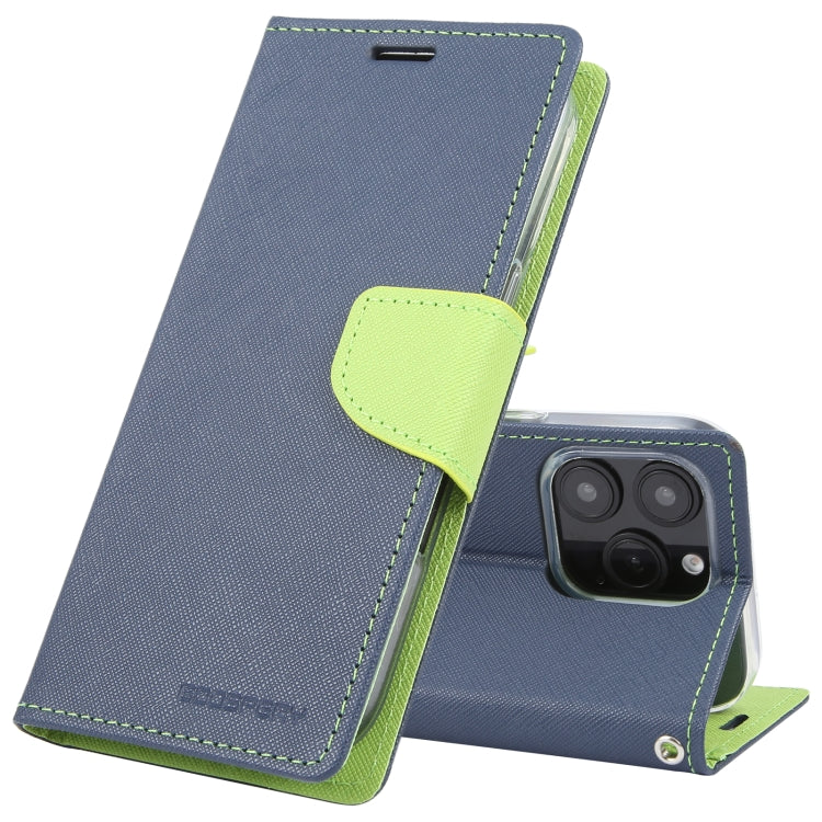 For iPhone 16 Pro Max GOOSPERY FANCY DIARY Cross Texture Leather Phone Case(Navy Blue) - iPhone 16 Pro Max Cases by GOOSPERY | Online Shopping South Africa | PMC Jewellery | Buy Now Pay Later Mobicred