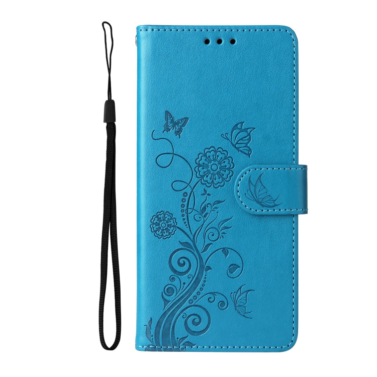 For Redmi K70 / K70 Pro Embossed Butterfly Flowers Leather Phone Case(Blue) - K70 Cases by PMC Jewellery | Online Shopping South Africa | PMC Jewellery | Buy Now Pay Later Mobicred