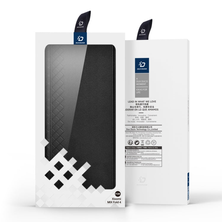 For Xiaomi Mix Fold 4 DUX DUCIS Bril Series PU + TPU Phone Case(Black) - Mix Fold 4 Cases by DUX DUCIS | Online Shopping South Africa | PMC Jewellery | Buy Now Pay Later Mobicred