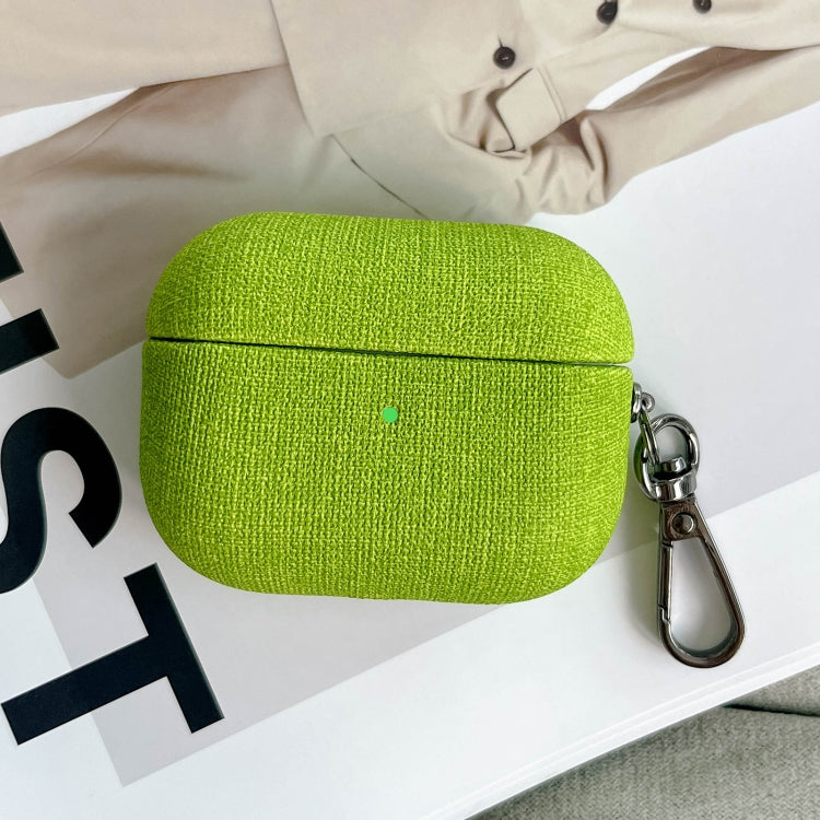 For AirPods Pro Fine Cloth Texture Earbuds Box PC Case with Hook(Green) - For AirPods Pro by PMC Jewellery | Online Shopping South Africa | PMC Jewellery | Buy Now Pay Later Mobicred
