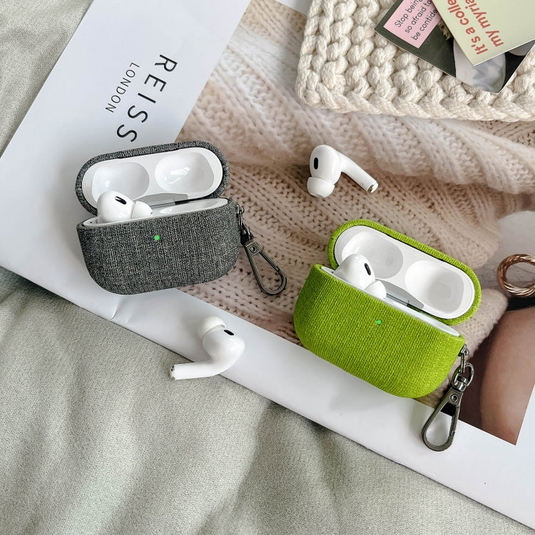 For AirPods Pro Fine Cloth Texture Earbuds Box PC Case with Hook(Orange) - For AirPods Pro by PMC Jewellery | Online Shopping South Africa | PMC Jewellery | Buy Now Pay Later Mobicred
