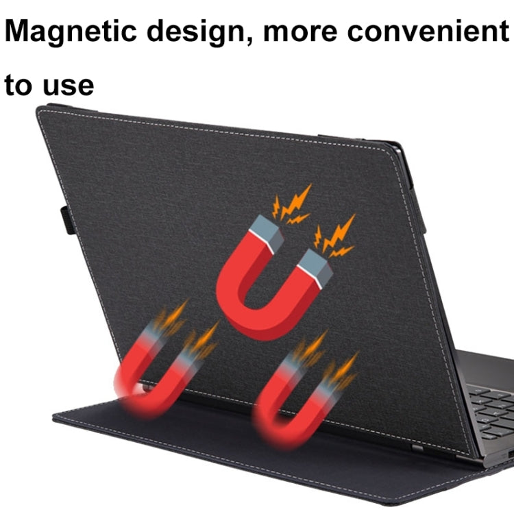 For Dell Latitude 7455 14 inch Leather Laptop Shockproof Protective Case(Black) - Screen & Keyboard Cover by PMC Jewellery | Online Shopping South Africa | PMC Jewellery | Buy Now Pay Later Mobicred