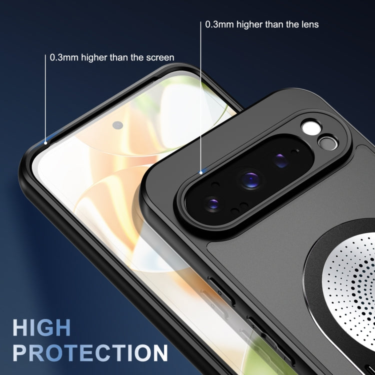 For Google Pixel 9 Pro XL Heat Dissipation Aromatherapy MagSafe Holder Phone Case(Black) - Google Cases by PMC TechLife | Online Shopping South Africa | PMC TechLife | Buy Now Pay Later Mobicred