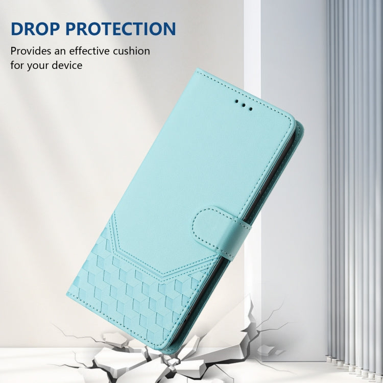 For Ulefone Note 17 Pro Honeycomb Embossing RFID Leather Phone Case(Mint Green) - Ulefone Cases by PMC Jewellery | Online Shopping South Africa | PMC Jewellery | Buy Now Pay Later Mobicred