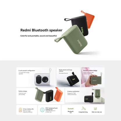 Xiaomi Redmi IP67 Waterproof Portable Bluetooth Speaker(Green) - Mini Speaker by Xiaomi | Online Shopping South Africa | PMC Jewellery | Buy Now Pay Later Mobicred