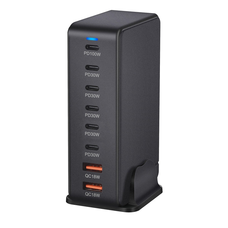 YMX-986 286W 6 Type-C, 2 USB 8-Ports Desktop Fast Charger, Plug Type:US Plug(Black) - Multifunction Charger by PMC Jewellery | Online Shopping South Africa | PMC Jewellery | Buy Now Pay Later Mobicred