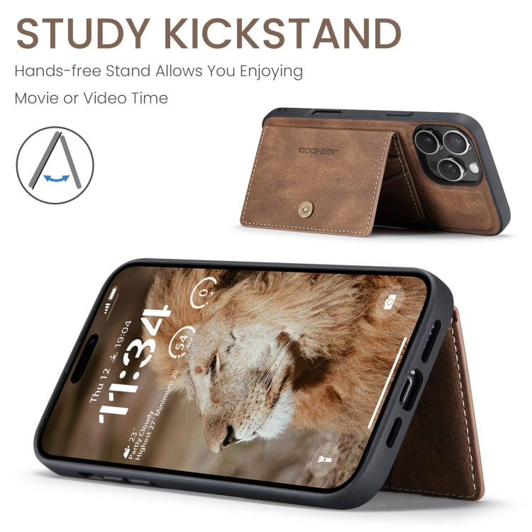 For iPhone 16 Pro JEEHOOD J01 Retro Magnetic Detachable Wallet Phone Case(Brown) - free shipping - PMC Jewellery - Order now!