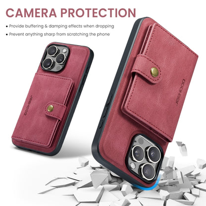 For iPhone 16 Pro JEEHOOD J01 Retro Magnetic Detachable Wallet Phone Case(Red) - iPhone 16 Pro Cases by JEEHOOD | Online Shopping South Africa | PMC Jewellery | Buy Now Pay Later Mobicred