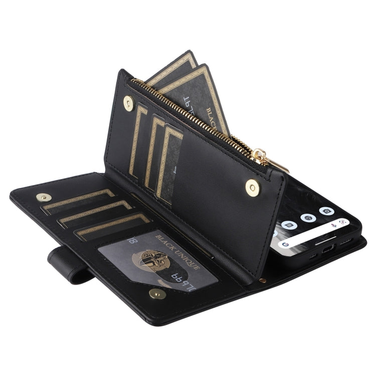 For Google Pixel 7 Crossbody Zipper Wallet Rhombus Leather Phone Case(Black) - Google Cases by PMC TechLife | Online Shopping South Africa | PMC TechLife | Buy Now Pay Later Mobicred