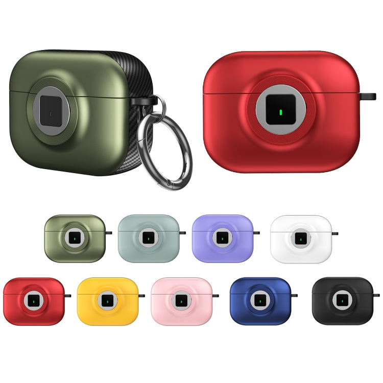 For AirPods Pro Camera Series PC + TPU Headset Shockproof Carbon Fibre Case(Black) - For AirPods Pro by PMC Jewellery | Online Shopping South Africa | PMC Jewellery | Buy Now Pay Later Mobicred