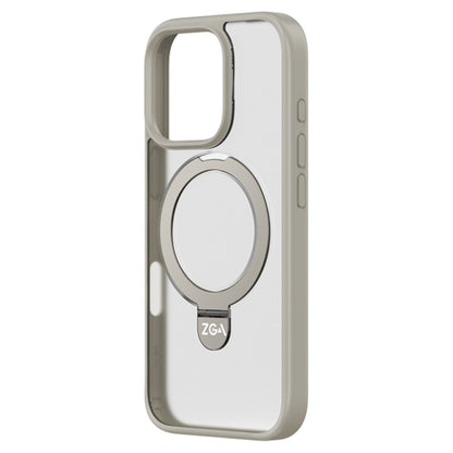 For iPhone 16 Pro Max ZGA Magsafe Holder PC Hybrid TPU Phone Case(Grey) - iPhone 16 Pro Max Cases by ZGA | Online Shopping South Africa | PMC Jewellery | Buy Now Pay Later Mobicred