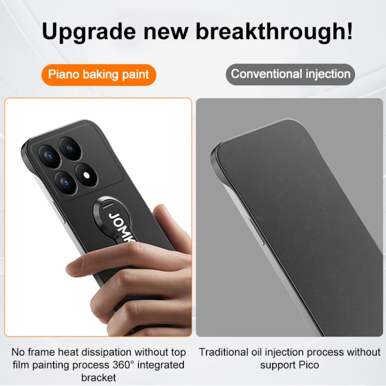 For Redmi K70 Pro Baking Varnish 360 Rotate Holder No Frame PC Phone Case(Silver) - free shipping - PMC Jewellery - Order now!