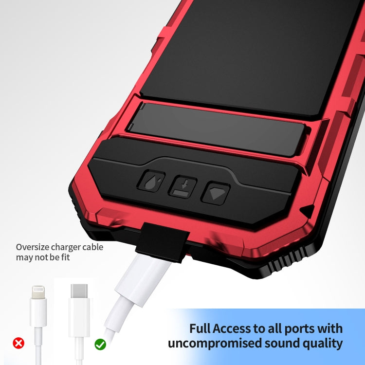 For iPhone 16 Pro Max R-JUST Life Waterproof Dustproof Shockproof Holder Phone Case(Red) - free shipping - PMC Jewellery - Order now!