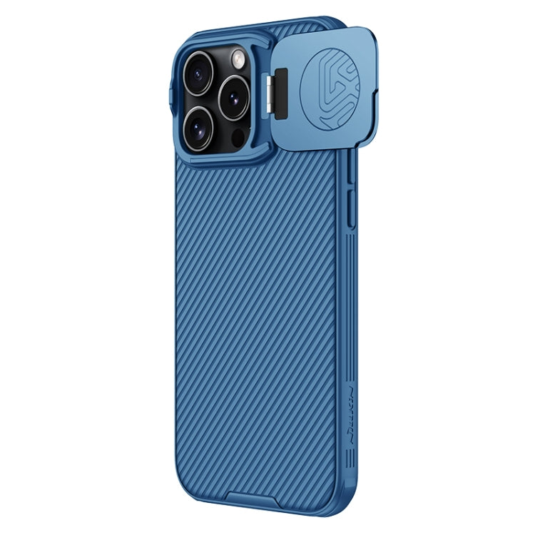 For iPhone 16 Pro Max NILLKIN Black Mirror Prop CD Texture Mirror Phone Case(Blue) - free shipping - PMC Jewellery - Order now!