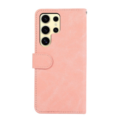 For Samsung Galaxy S25 Ultra 5G ABEEL Color Block Magnetic RFID Leather Phone Case(Pink-Cyan) - Galaxy S25 Ultra 5G Cases by PMC Jewellery | Online Shopping South Africa | PMC Jewellery | Buy Now Pay Later Mobicred