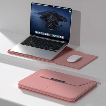 Multifunctional Laptop PU Magnetic Stand Split Liner Bag with Mouse Pad Function, Size:15 inch(Rose Gold) - 15 inch by PMC Jewellery | Online Shopping South Africa | PMC Jewellery | Buy Now Pay Later Mobicred