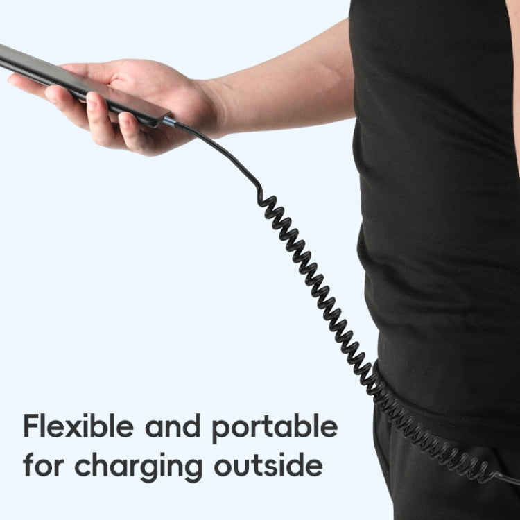 For LeadingIdeal L9 / L8 / L7 / L6 PD65W Type-C Elbow to Type-C, 8 Pin Spring Charging Cable(Black) - Car Charger by PMC TechLife | Online Shopping South Africa | PMC TechLife | Buy Now Pay Later Mobicred