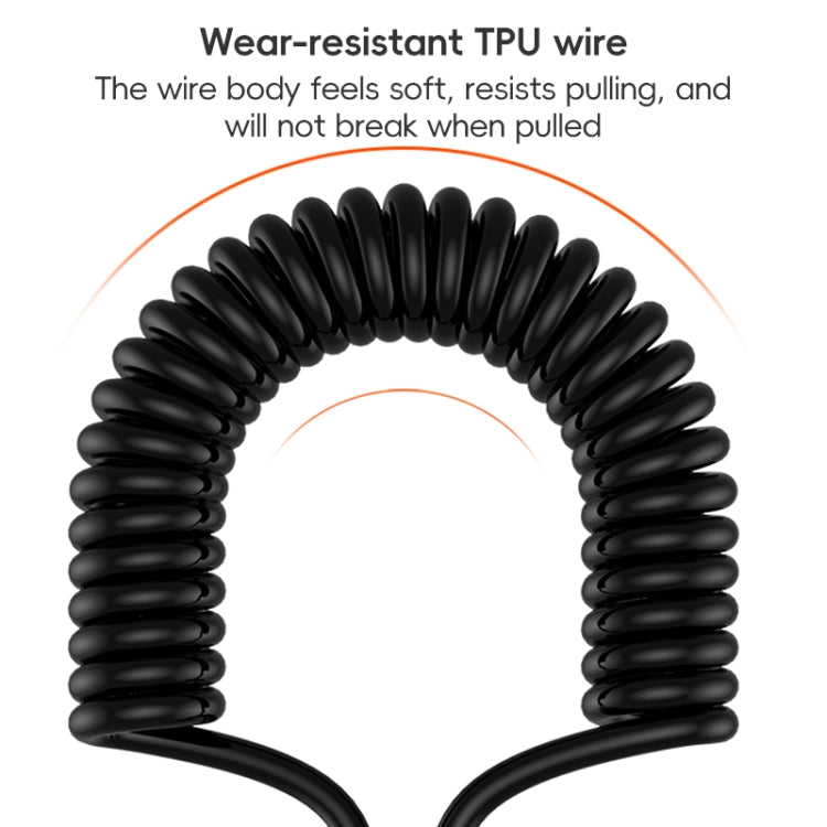 For LeadingIdeal L9 / L8 / L7 / L6 PD65W Type-C Elbow to Type-C, 8 Pin Spring Charging Cable(Yellow) - free shipping - PMC TechLife - Order now!