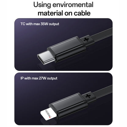 Yesido Y61 53W Type-C + 8 Pin Retractable Cable 3 in 1 Car Charger(Black) - Car Charger by Yesido | Online Shopping South Africa | PMC Jewellery | Buy Now Pay Later Mobicred
