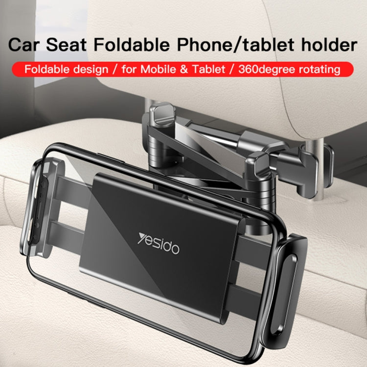 Yesido C117 Car Headrest Backseat Phone & Tablet Holder(Black) - Car Holders by Yesido | Online Shopping South Africa | PMC Jewellery | Buy Now Pay Later Mobicred