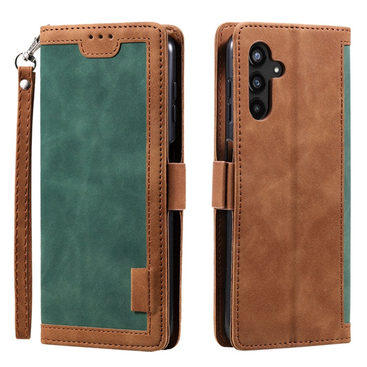 For Samsung Galaxy S25+ 5G Retro Splicing Horizontal Flip Leather Phone Case(Green) - Galaxy S25+ 5G Cases by PMC Jewellery | Online Shopping South Africa | PMC Jewellery | Buy Now Pay Later Mobicred