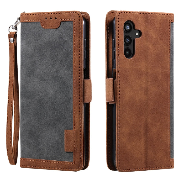 For Samsung Galaxy S25+ 5G Retro Splicing Horizontal Flip Leather Phone Case(Grey) - Galaxy S25+ 5G Cases by PMC TechLife | Online Shopping South Africa | PMC TechLife | Buy Now Pay Later Mobicred
