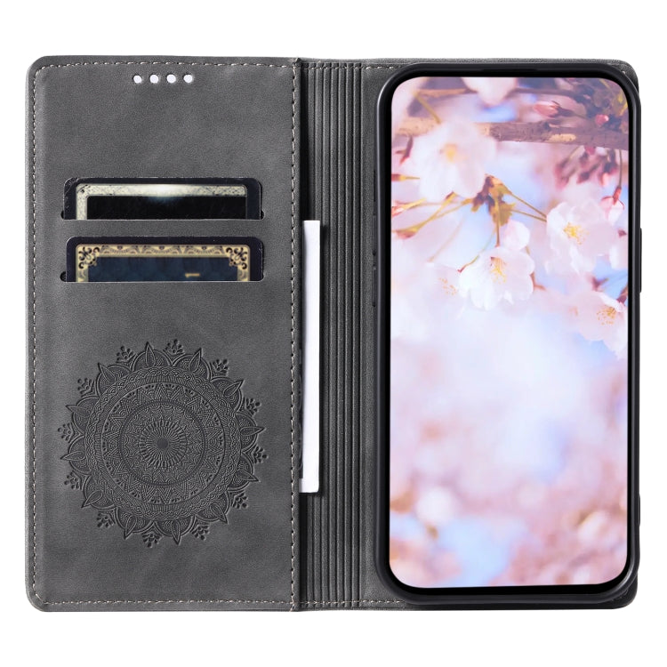 For Samsung Galaxy S25 5G Totem Embossed Magnetic Leather Phone Case(Grey) - free shipping - PMC Jewellery - Order now!