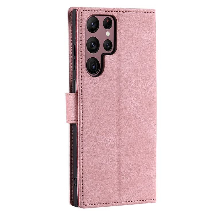 For Samsung Galaxy S25 Ultra 5G Nail Skin Feel Stitching Calf Texture Leather Phone Case(Rose Gold) - Galaxy S25 Ultra 5G Cases by PMC Jewellery | Online Shopping South Africa | PMC Jewellery | Buy Now Pay Later Mobicred