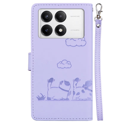 For Redmi K70 / K70 Pro Cute Cats RFID Leather Phone Case(Purple) - K70 Cases by PMC Jewellery | Online Shopping South Africa | PMC Jewellery | Buy Now Pay Later Mobicred