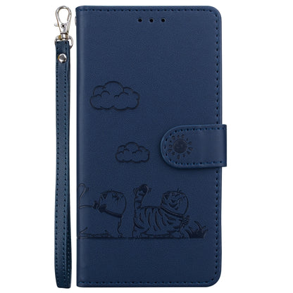 For Samsung Galaxy S25 Ultra 5G Cute Cats RFID Leather Phone Case(Blue) - Galaxy S25 Ultra 5G Cases by PMC Jewellery | Online Shopping South Africa | PMC Jewellery | Buy Now Pay Later Mobicred