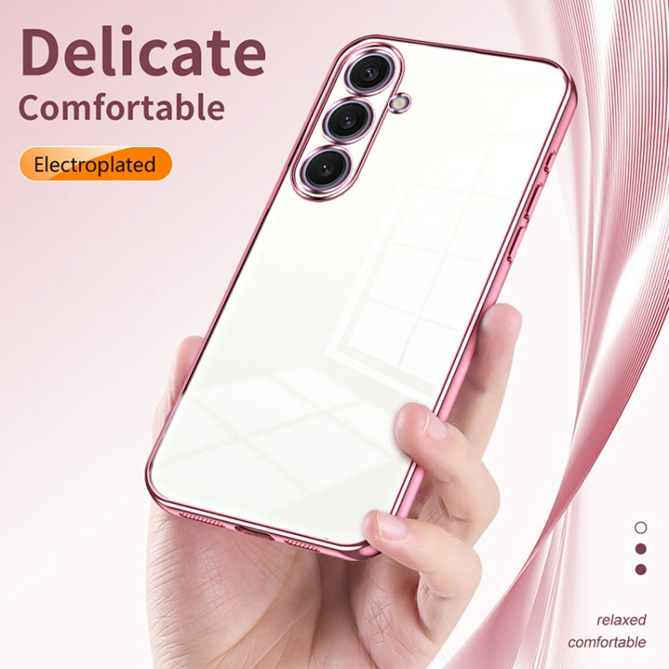 For Samsung Galaxy S25+ 5G Transparent Plating Fine Hole Phone Case(Purple) - Galaxy S25+ 5G Cases by PMC Jewellery | Online Shopping South Africa | PMC Jewellery | Buy Now Pay Later Mobicred