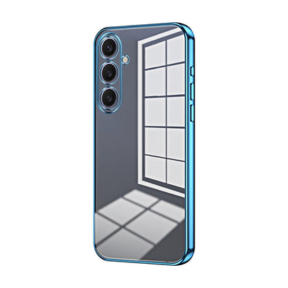 For Samsung Galaxy S25+ 5G Transparent Plating Fine Hole Phone Case(Blue) - Galaxy S25+ 5G Cases by PMC Jewellery | Online Shopping South Africa | PMC Jewellery | Buy Now Pay Later Mobicred