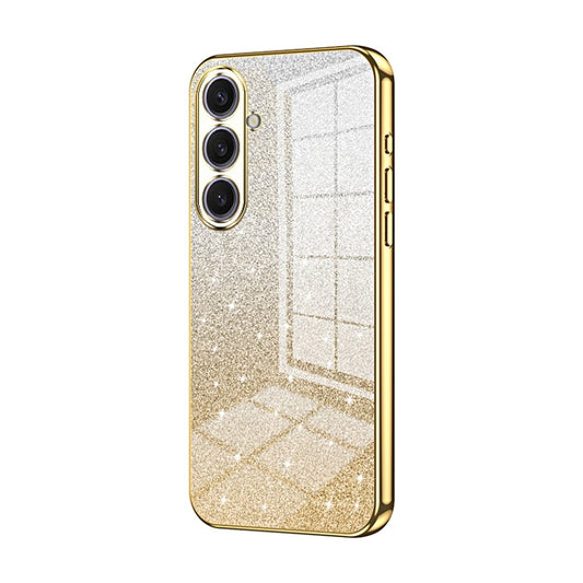 For Samsung Galaxy S25+ 5G Gradient Glitter Powder Electroplated Phone Case(Gold) - Galaxy S25+ 5G Cases by PMC Jewellery | Online Shopping South Africa | PMC Jewellery | Buy Now Pay Later Mobicred